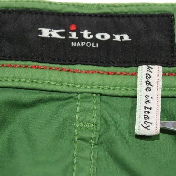 Kiton NWD Chinos/Casual Pants Size 44 US in Solid Green Cotton Blend - Picture 10 of 15